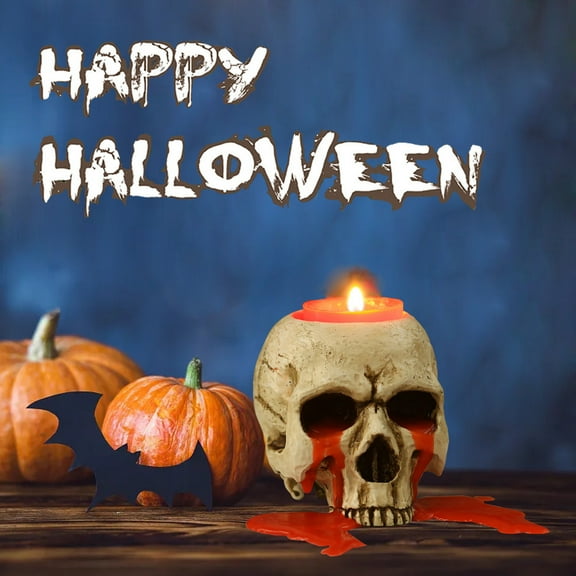Herrklp Halloween, Antique Tear Skull Candlestick Home Decoration Decoration Decoration Decoration Column Candle Base Tea Wax Holders