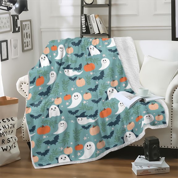 Herrklp Halloween, Blanket Pattern Printed Double Blanket Pumpkin Cover Blanket Children Adult Quilt