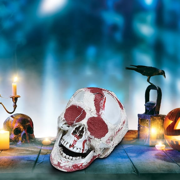 Herrklp Halloween, Halloween Skeletons Plastic Realistic Fake Simulation Human Skull HeadBone Model Halloween Prop Realistic Mini Skeleton Spooky Halloween Decoration