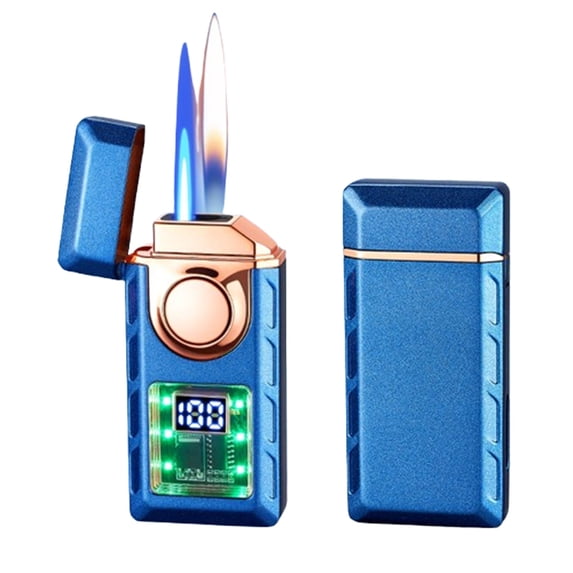 Herrklp Lighter, Intelligent Voice Controlled Fire Lighter With Battery Display Visible Window Direct Charging And Bright Fire Lighter