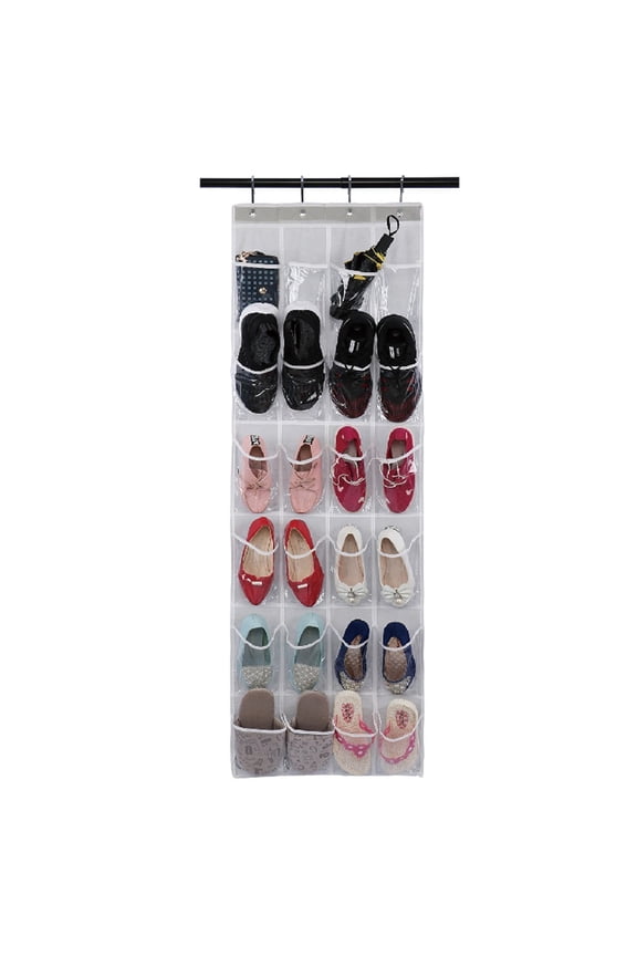 Organization And Storage, Door Shoe Organizer 24 Pockets, Hooks, Large Nonwovens Mesh Pocket