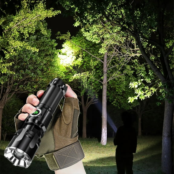 Herrklp Trail LED Flashlight,1000 Lumens Super Bright Flashlight, Zoomable, Rechargeable Flashlight With 4 Modes,, Powerful Handheld Flashlight