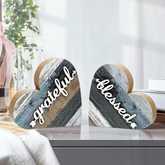 Herrklp Wooden Home Signs Various Wooden Heart Table Centerpieces Fall Decorations for Home