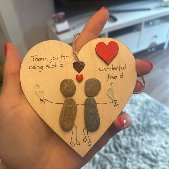 Herrklp Wooden Stereoscopic Heart Shape Thanksgiving Gift Fall Decorations for Home