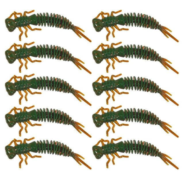 Herrnalise 10PCs Dragonfly Larva Soft Silicone Fishing Lures for Bass