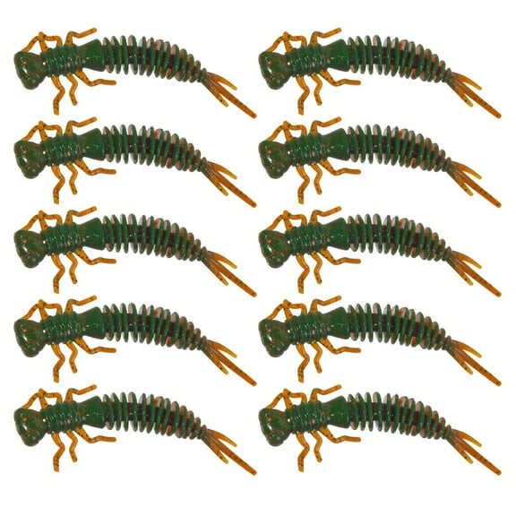 Herrnalise 10PCs Dragonfly Larva Soft Silicone Fishing Lures for Bass, Trout, Soft Plastic Fishing Lure Sinking Deepwater Fishing Accessories for Saltwater Freshwater