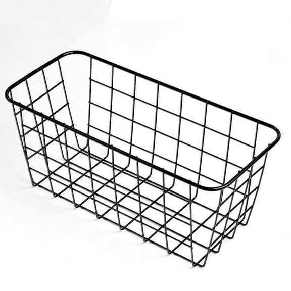 Herrnalise 11*5*5Inch Hanging Kitchen Baskets For Storage Adhesive Sturdy Small Wire Storage Baskets with Kitchen Food Pantry Bathroom Shelf Storage No Drilling Wall Mounted