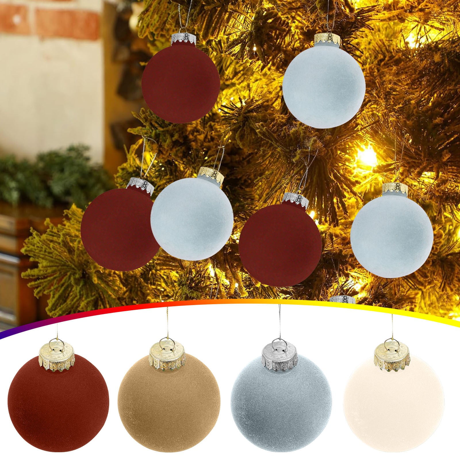 Herrnalise 12ct 3.14 Inch Christmas Tree Balls Ornaments, Colored