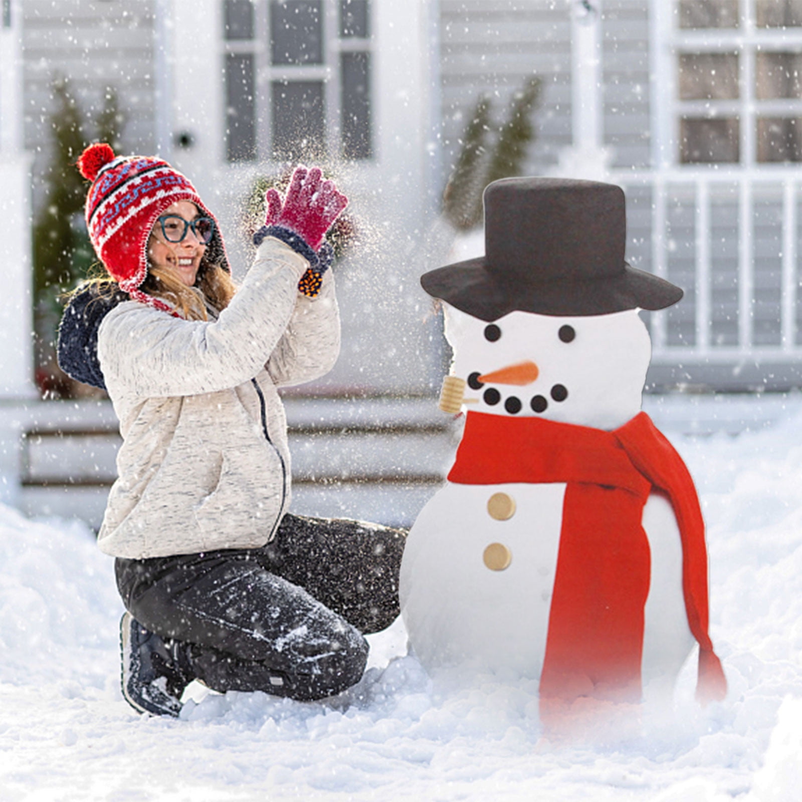 Herrnalise 13Pcs Snowman Kit,Winter Outdoor Fun Toys for Kids Snowman ...
