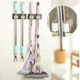thumbnail image 1 of Herrnalise Broom Holder Mop Hanger Wall Mount PP Organization Garage Storage System Garden Kitchen Tool Organizer (A row of double buttons), 1 of 9