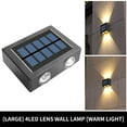 thumbnail image 1 of Herrnalise 2PC LED Solar Wall Light, Up and Down Outdoor Security Wall Lamps, IP65 Waterproof Solar Outdoor Lights, Solar Fence Lights LED Solar Wall Lights for Home Garden Porch(Warm Light), 1 of 7