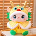 thumbnail image 1 of Herrnalise 2024 China Year of The Dragon Mascot Doll,Dragon Stuffed Animal,Zodiac Dragon Plush Toy Chinese Style Cloak Dragon,New Year Decorations Plush Toys Chinese New Year Gifts,Yellow, 1 of 7