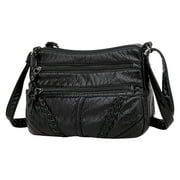 Herrnalise 2024 New Leather Bag,Mom's Bag, Ladies' Multi Compartment Crossbody Bag, Large Capacity Soft Leather Bag Totes for Storage Clearance