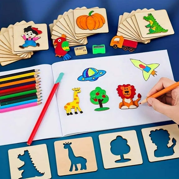 Herrnalise 20pcs Christmas Stencils, Plastic Merry Christmas Stencil Reusable Vintage Xmas Stencils for Painting on Wood Reindeer Christmas Tree Holiday DIY Drawing Template for Door Mat Window