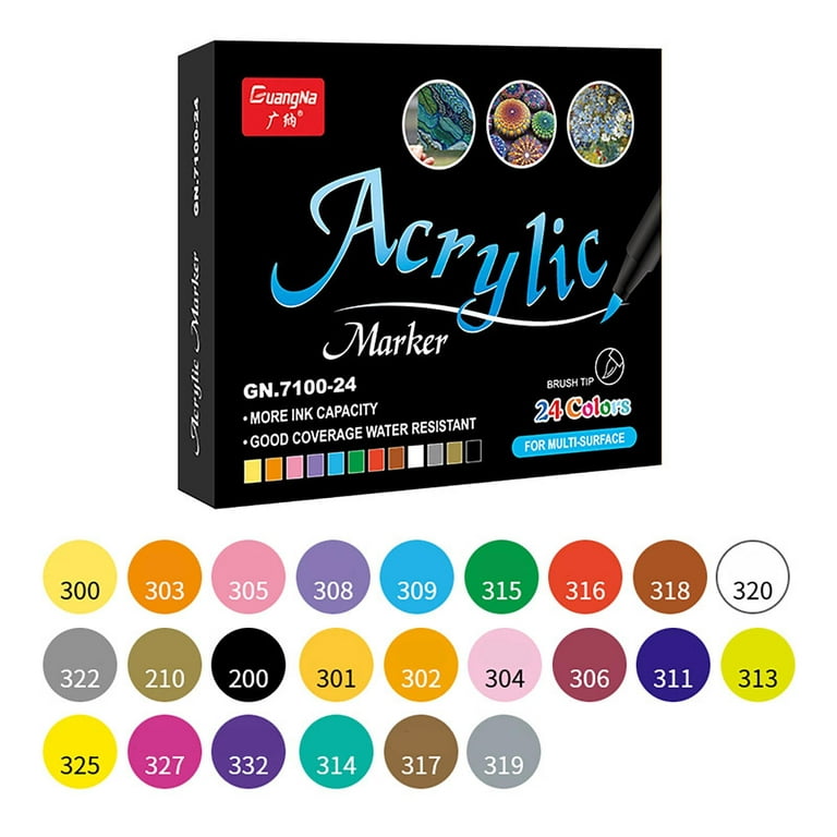  Acrylic Paint Markers, 14 Colors, 0.7mm Fine Tip Art Markers,  Paint Pens Paint Markers, Great for Rock Painting Glass Wood Ceramic Fabric  Metal Canvas : Arts, Crafts & Sewing