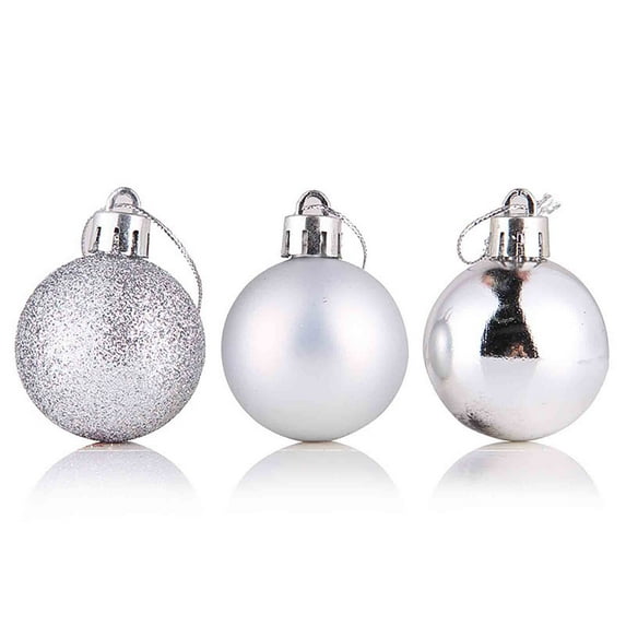 Herrnalise 24Pcs Christmas Balls Ornaments for Xmas Christmas Tree - Shatterproof Christmas Tree Decorations Hanging Ball for Holiday Wedding Party Decoration (Silver,1.57"-4CM)