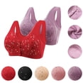 thumbnail image 1 of Herrnalise 2PC Daisy Bras for Older Women, 2024 Summer Comfortable Convenient Front Button Bra, Full Support Wide Back No Underwire Bra For Moms Gifts, 1 of 9
