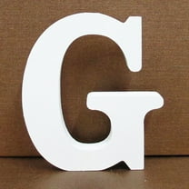 Herrnalise 3.15 Inch White Standing Wooden Letters,Unfinished Wood Letters Wooden Alphabet Letters Slices Sign for DIY Crafts Projects,Party Birthday Wedding Home Wall Decor,G