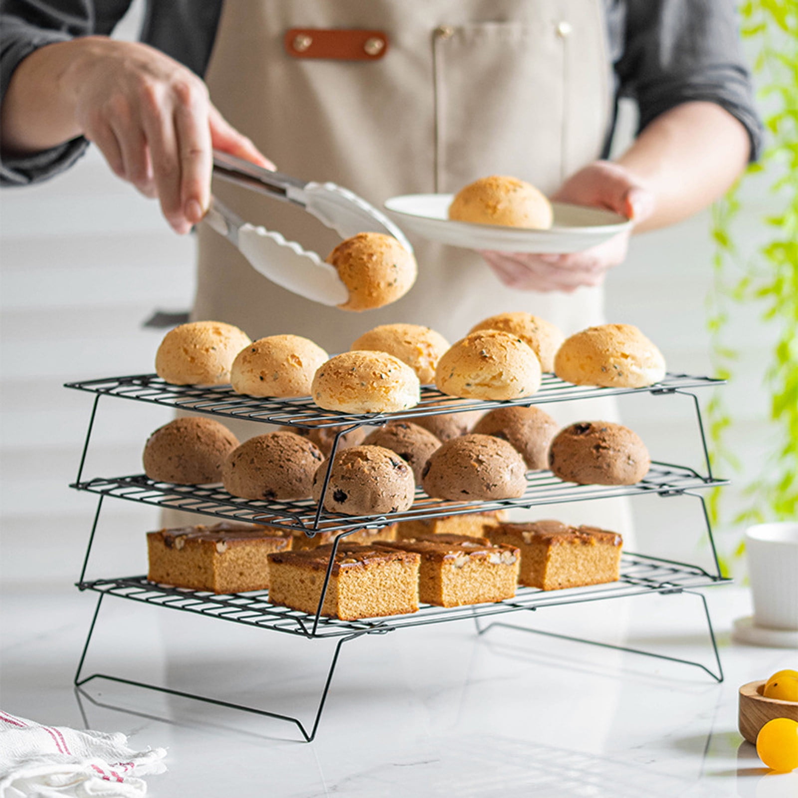 Herrnalise 3 Tier Cooling Rack for Baking,8.27x13.98 Inches Stainless Steel Baking Rack,Thick Wire Cookie Rack Cooking Grid Grill for Cooking,Roasting,Grilling,Easy to Clean Oven & Dishwasher Safe - Walmart.com