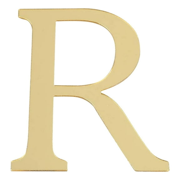 Herrnalise 3D Acrylic Mirror Letters Wall Stickers,Gold Letters Self-Adhesive Home Wall Decor,Family Wall Decor Letter Signs Wall Decals for Living Room Bedroom Kitchen Wall Decoration(Gold,R)