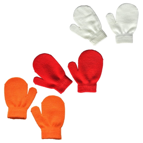 Herrnalise 3Pairs Infant Baby Cute Knit Mittens Hot Girls Boys Of Winter Warm Gloves