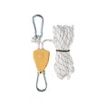thumbnail image 1 of Herrnalise 4mm Reflective Wind Rope with Metal Pulley, 4m Heavy-Duty Camping Rope for Tents, Hiking (White), 1 of 9