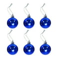thumbnail image 1 of Herrnalise 6 Pcs 3.5 In Christmas Balls with Rope Shiny Looking Glass Silver Solid Commercial Grade Indoor and Outdoor Shatterproof Plastic,UV and Water Resistant Ball Ornament Decorations - Blue, 1 of 7
