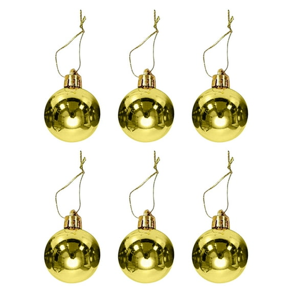 Herrnalise 6 Pcs 4 Inch Large Christmas Balls Set - Shiny Looking Glass Silver Christmas Tree Decoration Ornaments Shatterproof Hanging Balls for Birthday Holiday Wedding Decorations - Gold