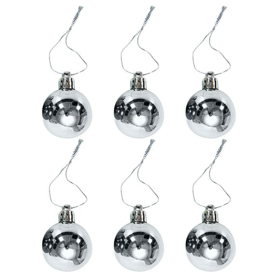 Herrnalise 6 Pcs 4 Inch Large Christmas Balls Set - Shiny Looking Glass Silver Christmas Tree Decoration Ornaments Shatterproof Hanging Balls for Birthday Holiday Wedding Decorations - Silver
