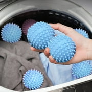 Herrnalise 6pc Reusable Laundry Dryer Balls - Eco Friendly Fabric Softener Alternatives Soften and Fluff Laundry Wrinkle Release(Set of 6 Color) Blue