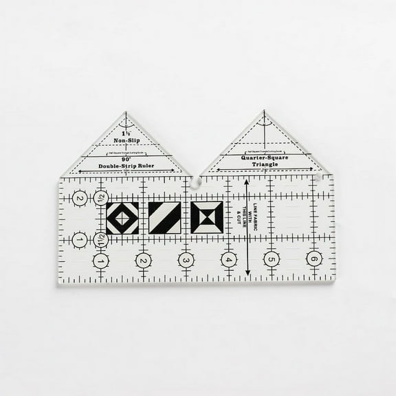 Herrnalise 90 Degree Double Strip QuiltRuler, 6 Inch Acrylic Quilting TriangleRulers, Nonslip QuiltingRulers and Templates