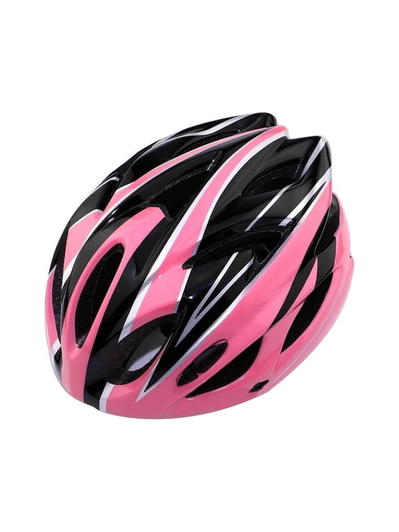 Adult Mountain & Road Bicycle Helmets,Lightweight Breathable and Adjustable Cycling Riding Helmet with Visor for Adult Women and Men,with Suggested Fit 22.5 to 24.5 inches - Pink Black