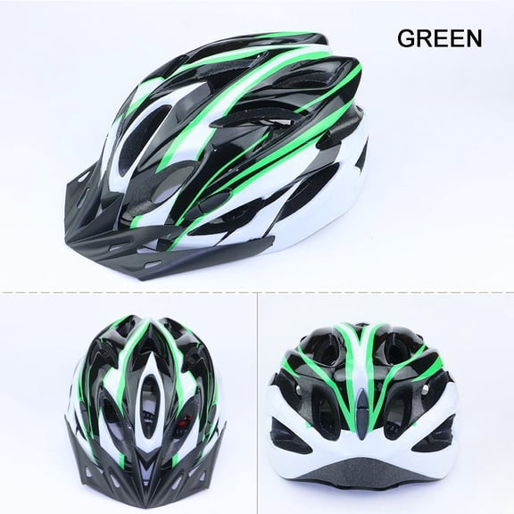 Herrnalise Adult Mountain & Road Bicycle Helmets,Lightweight Breathable and Adjustable Cycling Riding Helmet with Visor for Adult Women and Men,with Suggested Fit 22.5 to 24.5 inches - White Green