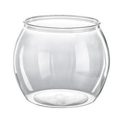 Herrnalise Aquarium Small Fish Tank Break-Resistant Plastic Betta Fish Bowl PET Clear Round Bowl Terrarium Desktop Golden Fish Tank(12.5CM )