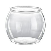Herrnalise Aquarium Small Fish Tank Break-Resistant Plastic Betta Fish Bowl PET Clear Round Bowl Terrarium Desktop Golden Fish Tank(20CM )