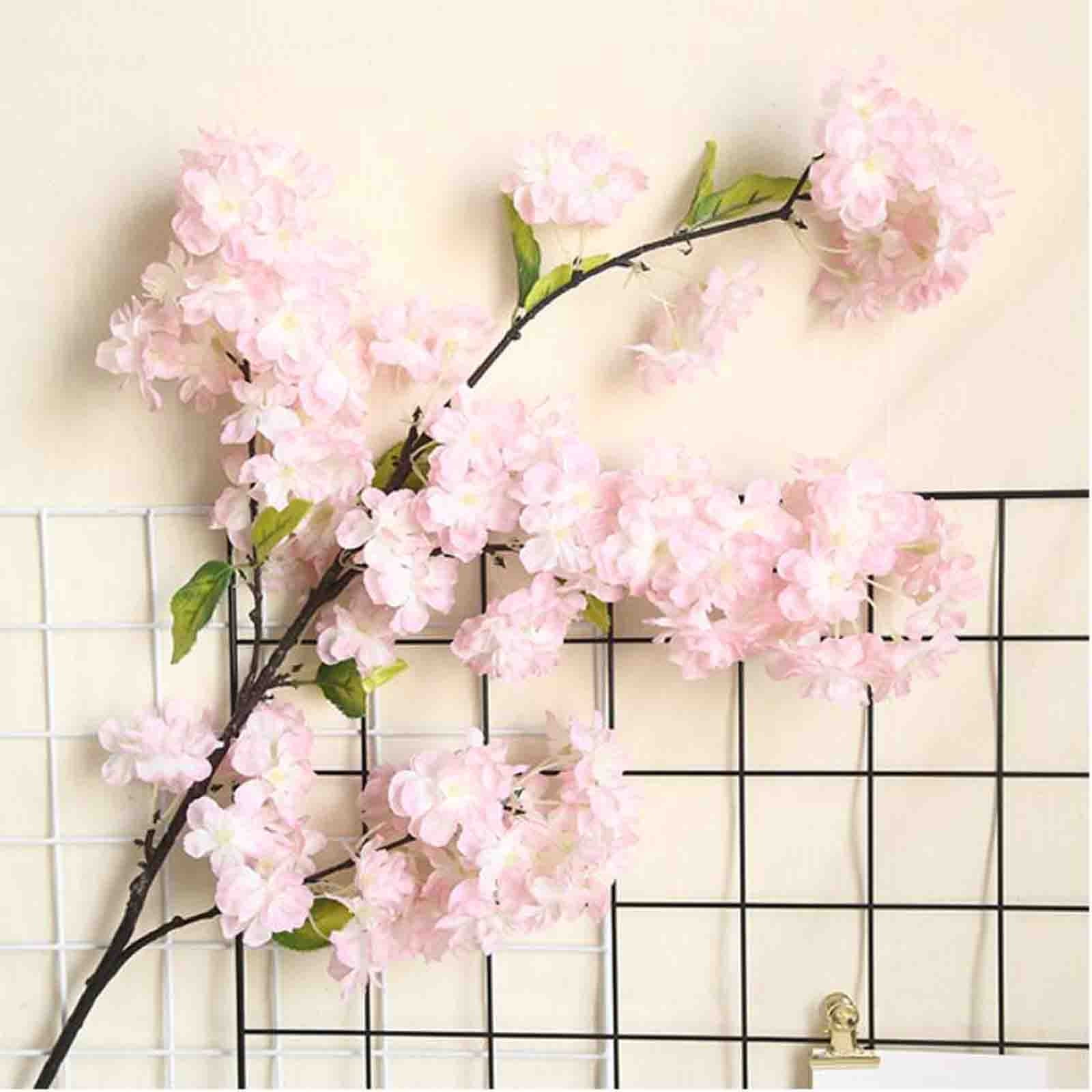 Herrnalise Artificial Cherry Blossom Branches,41" Pink Silk Tall Stems ...