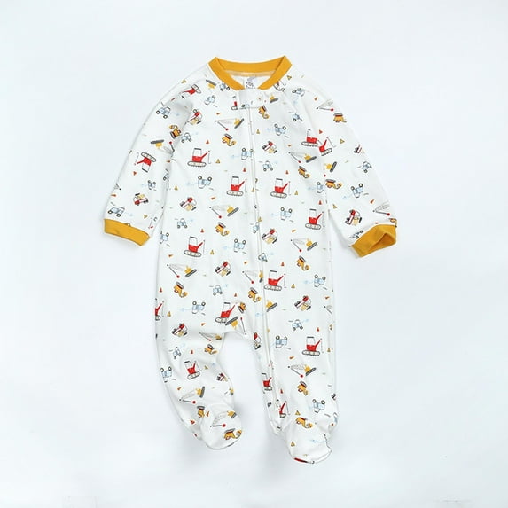 QISIWOLE Autumn Baby Kids Double Zipper Clothes Sleeping Pajamas Rompers Newborn Overalls clearance under $10