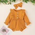 thumbnail image 1 of QISIWOLE Autumn Toddler Kids Baby Girls Cute Clothes Jumpsuit Long Sleeve Bodysuit Romper With Headband summer savings !, 1 of 9