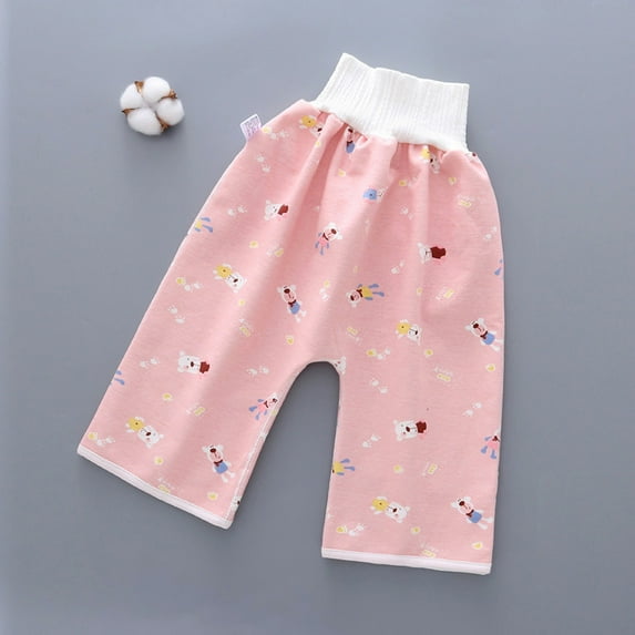 Herrnalise BABY Waterproof Diaper Skirt for Potty Training Overnight Diaper Skirt for Toddler Boys and Girls Hot Pink