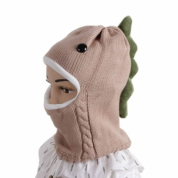 Herrnalise Baby Beanie Kids Boys Girls Dinosaur Winter Knit Hat Baby Toddler Thick Scarf Earflap Hood Scarves Skull Caps