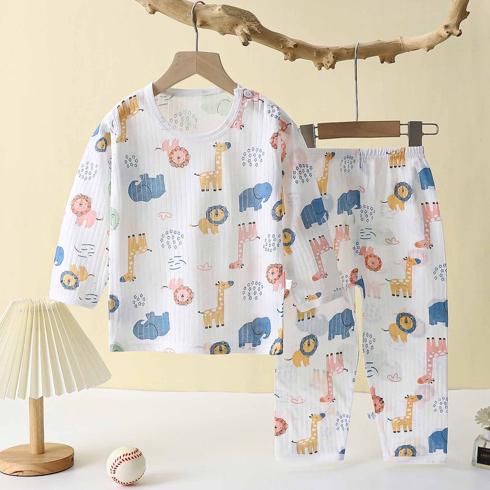 Herrnalise Baby Boy Girl Pajama Set 18M-13T Kids Cute Toddler Snug fit  Cartoon Animal Pattern Design Pjs Cotton Sleepwear 