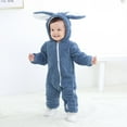 thumbnail image 1 of Herrnalise Baby Boys Girls Flannel Easter Outfit Infant Kids Plush Rabbit Bunny Hooded Romper Newborn 3D Ear Zipper Jumpsuit Suit, 1 of 9