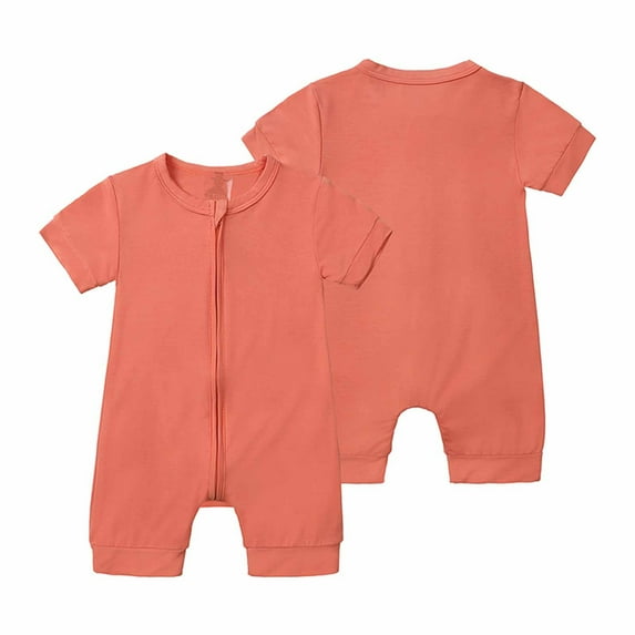 Realhomelove Baby Boys Girls Footless Pajamas 2 Way Zipper Short Sleeve Romper with Viscose Made From Bamboo Fiber
