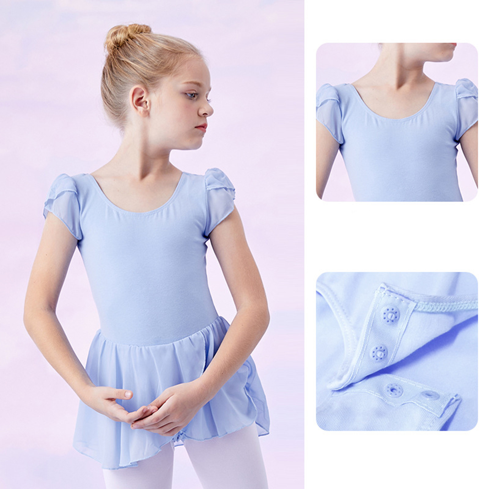 Herrnalise Baby Girls Children's Dance Leotard Clothes Summer Flying Sleeve Training Clothes Ballet One-piece Gym Suit