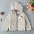 thumbnail image 1 of Herrnalise Baby Girls' Outerwear Jackets & Coats Toddler Kids Baby Boys Girls Fashion Cute Solid Color Keep Warm Zipper Bear Ear Hooded Jacket Coat Hoodie with Ears, 1 of 9