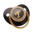 thumbnail image 1 of QISIWOLE Baby Pacifier 26 Letter Name Initials Silicone Baby Pacifier Black Shiny Newborn Pacifier,clearance under 10, 1 of 5