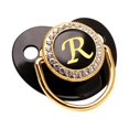 thumbnail image 1 of QISIWOLE Baby Pacifier 26 Letter Name Initials Silicone Baby Pacifier Black Shiny Newborn Pacifier,rollbacks, 1 of 5