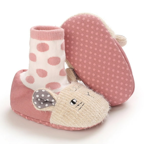 QISIWOLE Baby Winter Boots Newborn Cute Cartoon Shoes Warm Comfortable Snowfield Booties Socks Prewalker clearance under 5 !