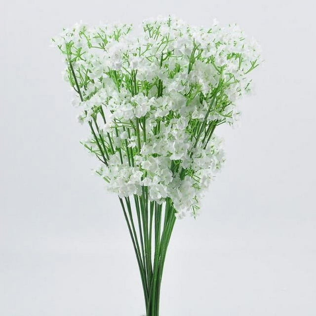 Herrnalise Baby's Breath Artificial 2 Forks,Total of 66 White Blooms