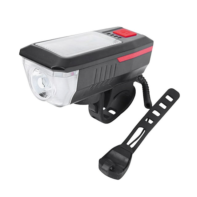 Herrnalise Bike Front Lights USB Rechargeable Solar Bicycle Light Waterproof Headlight with Horn High Volume Speaker for All Bicycles, Road, Mountain, Night Riding